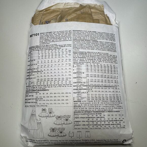 McCalls 7101 Moon Fairy Sailor Cape Dress Costume Pattern Cut To Size 4 Cosplay - Picture 3 of 6